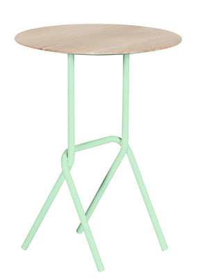 Hartô Désiré Supplement table - Pedestal table. Natural oak,Pastel green