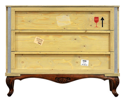 Seletti Export Como Chest of drawers - 3 drawers - L 120 cm. Dark wood,Light wood