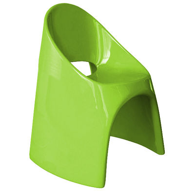 Slide Amélie Stackable armchair - Lacquered plastic. Lacquered green