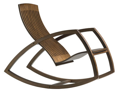 Objekto Gaivota Rocking chair - Rocking chair. Walnut-tinted beech