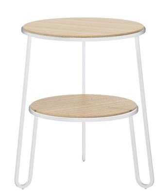 Hartô Anatole Small table - Ø 40 x H 50 cm. White,Natural wood