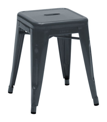 Tolix H Stool - Lacquered steel - H 45 cm. Grey