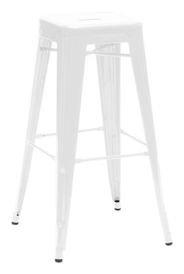 Tolix H Bar stool - H 75 cm - Glossy color. White
