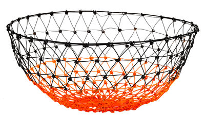 Pols Potten Gradient Knot Basket. Black,Fluorescent orange