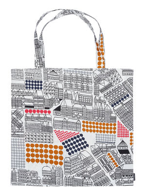 Marimekko Puisto-Osasto Tote bag. White,Pink,Orange,Black
