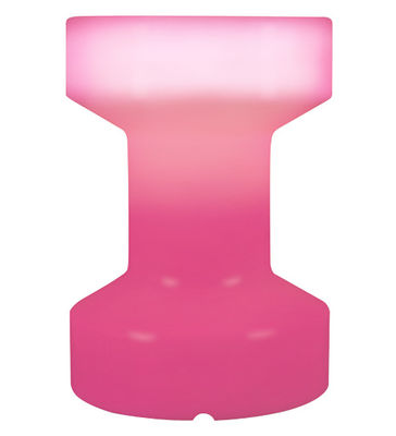 Bloom! Luminous low stool - Luminous / Wireless - H 55 cm. Rasberry