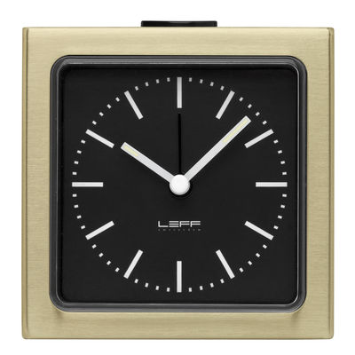 LEFF amsterdam Block Alarm clock - H 8,5 cm. Black,Brass