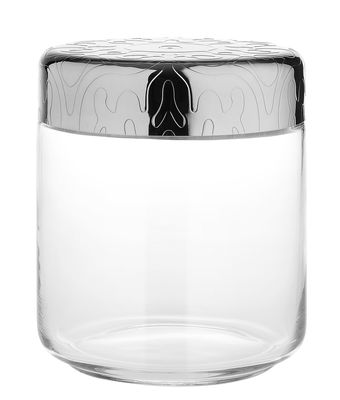 Alessi Dressed Airtight jar - H 12 cm - 75 cl. Steel,Transparent