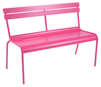 Fermob Luxembourg Bench with backrest - 2/3 seats. Fuschia
