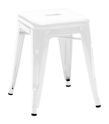 Tolix H Stool - Lacquered steel - H 45 cm. White