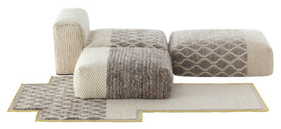 Gan n°2 Mangas Space Set - / 4 pieces - Module, pufs and rug. Ivory