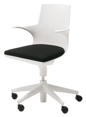 Kartell Spoon Chair Castor armchair. White,Black