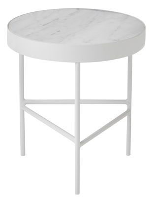 Ferm Living Marble Medium Supplement table - Ø 40 x H 45 cm. White