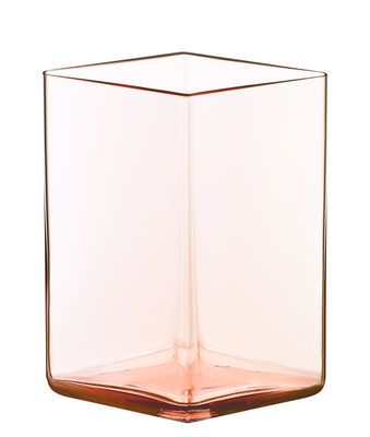 Iittala Ruutu Vase - par Ronan & Erwan Bouroullec / 11,5 x 14 cm. Salmon pink
