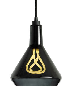 Plumen Drop Top A Pendant - glass / with bulb n°001. Black