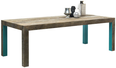 Mogg Zio Tom Table - / 200 x 100 cm. Natural wood,Turquoise