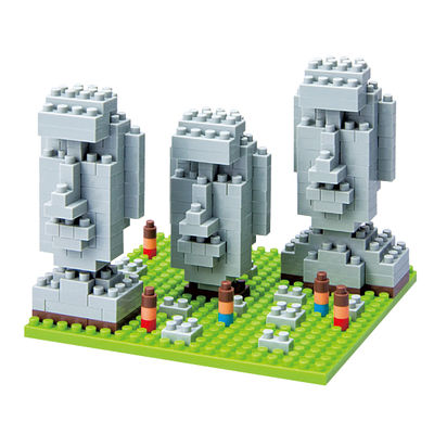 Mark's Nanoblock Monuments Construction game - Moai Statues on Easter Island. Multicoulered