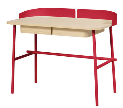 Hartô Victor Desk. Natural wood,Cherry red