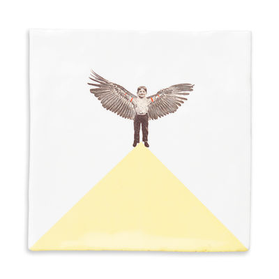 StoryTiles Flying Dutchman Ceramic tile - 10 x 10 cm. White,Yellow,Red,Black