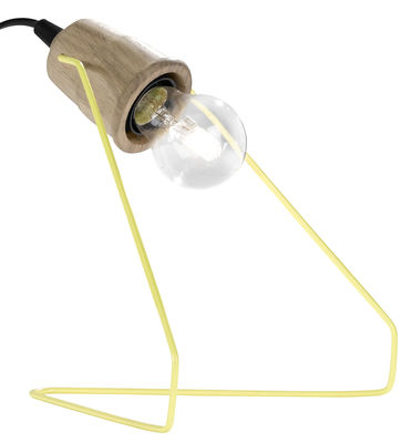 Universo Positivo Wattman Table lamp - H 18 cm. Yellow,Natural oak