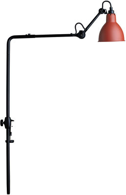 DCW éditions - Lampes Gras N°226 Lamp - For bookshelves - With vice base. Red,Black