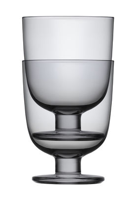 Iittala Lempi Glass - Set of 2 - 34 cl. Grey
