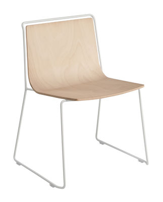 Ondarreta Alo Chair - Stratified wooden shell. White,Natural wood