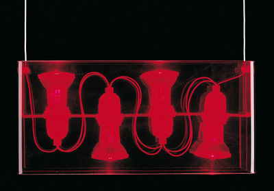 Fontana Arte Duplex Pendant. Red