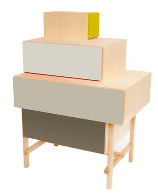 Valsecchi 1918 Terrazza Chest of drawers. White,Yellow,Grey,Natural wood