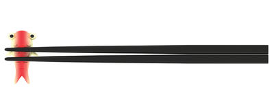 A di Alessi Lily Pond Chopsticks - Set of 2 chopsticks with support. Red,Black