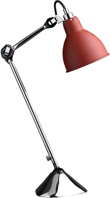 DCW éditions - Lampes Gras N°205 Table lamp. Chromed,Matt red