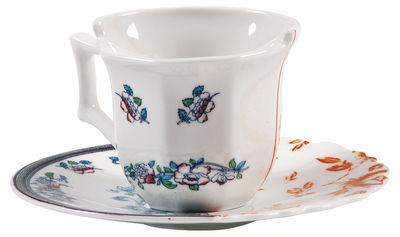 Seletti Hybrid Leonia Coffee cup - Set cup + saucer. Multicoulered