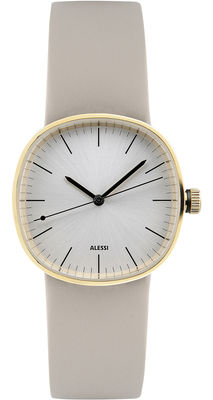 Alessi Watches Tic15 Watch - Leather strap. Gold,Silver,Beige