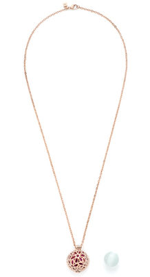 Leonardo Bijoux Cambio Necklace. White,Pink,Golden steel