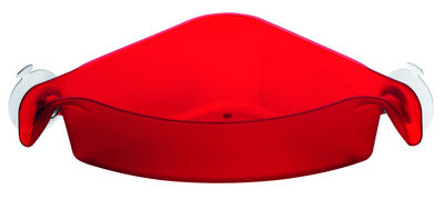 Koziol Boks Storage box - Corner - With sucker. Transparent red
