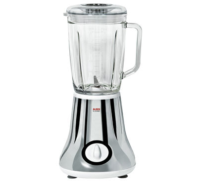 Alessi Blender Mixer - Steel with glass bowl. Glossy metal