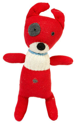 Anne-Claire Petit New small dog Cuddly toy - Crochet cuddly toy. Red