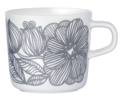 Marimekko Kurjenpolvi Coffee cup. White,Grey