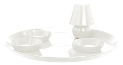 Fatboy Snacklight Tray - Ø 55 cm / With wireless lamp and 3 bowls. White