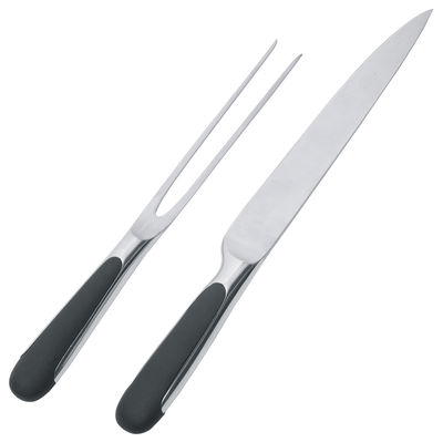 Alessi Mami Carving service - Knife and fork set. Black,Steel