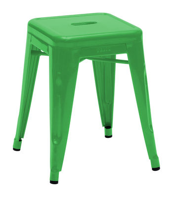 Tolix H Stool - Lacquered steel - H 45 cm. Green