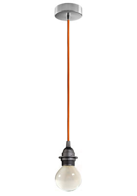 Sotto Luce Bi Kage Pendant - With lampholder. Orange,Stainless steel