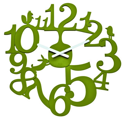 Koziol PI:P Wall clock. Olive green