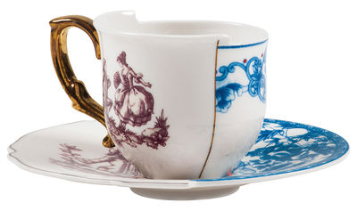 Seletti Hybrid Eufemia Coffee cup - Set cup + saucer. Multicoulered