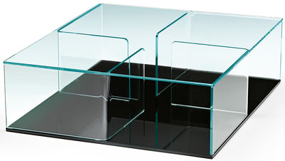FIAM Quadra Coffee table. Black,Transparent