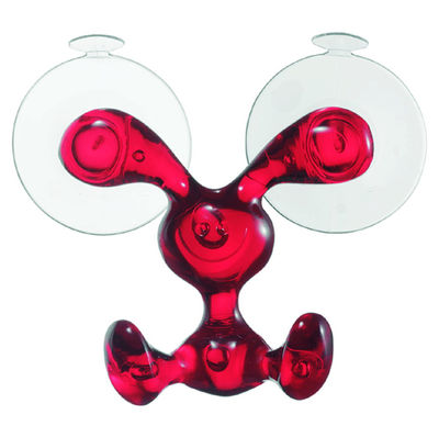 Koziol Bunny Wall hook - With sucker. Transparent red