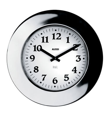 Alessi Momento Wall clock. White,Steel