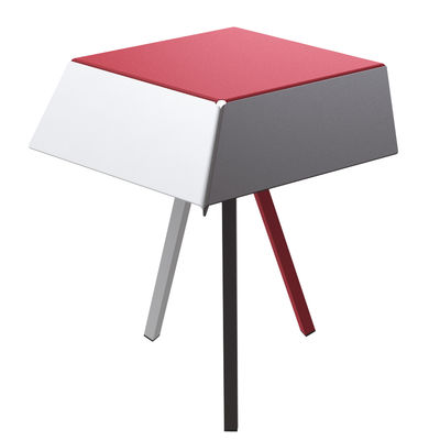 Matière Grise Kuban Small table. White,Red,Charcoal grey