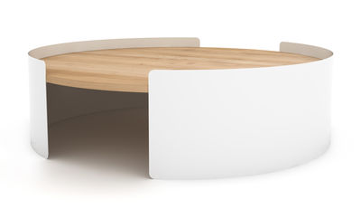 Universo Positivo Moon Coffee table - Ø 100 cm. White,Natural oak