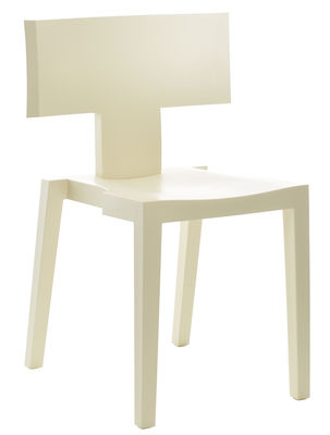 TOG Joa Sekoya Stackable chair - T / Plastic with wood effect. Pale yellow